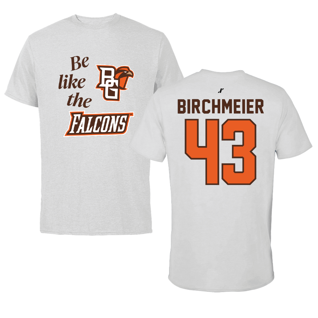 Bowling Green State University Baseball Light Gray Be Like Us Tee - #43 Brady Birchmeier
