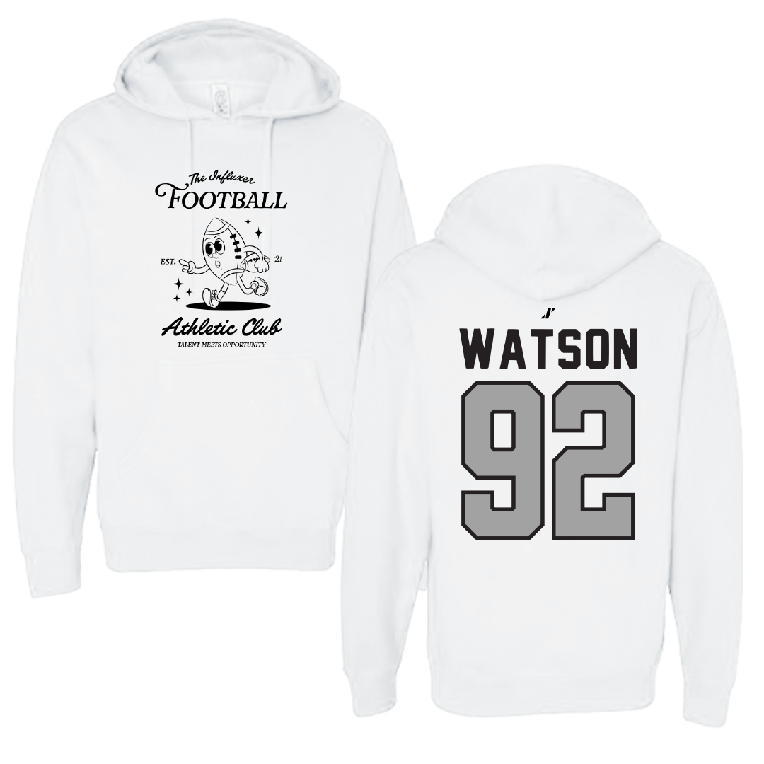Football White Influxer Athletic Club Hoodie - #92 Nicholas Watson