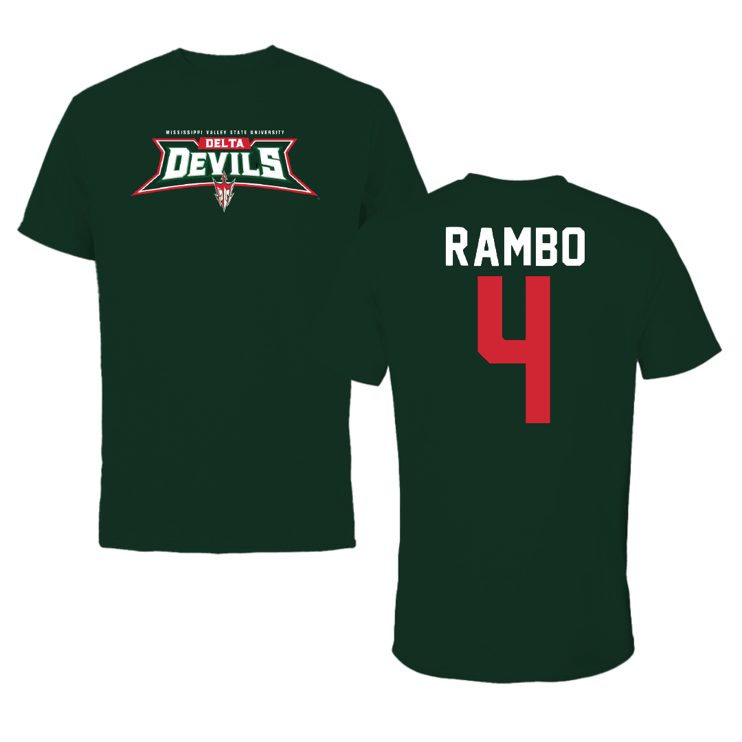 Mississippi Valley State University Volleyball Forest Green Tee - #4 Jadyn Rambo