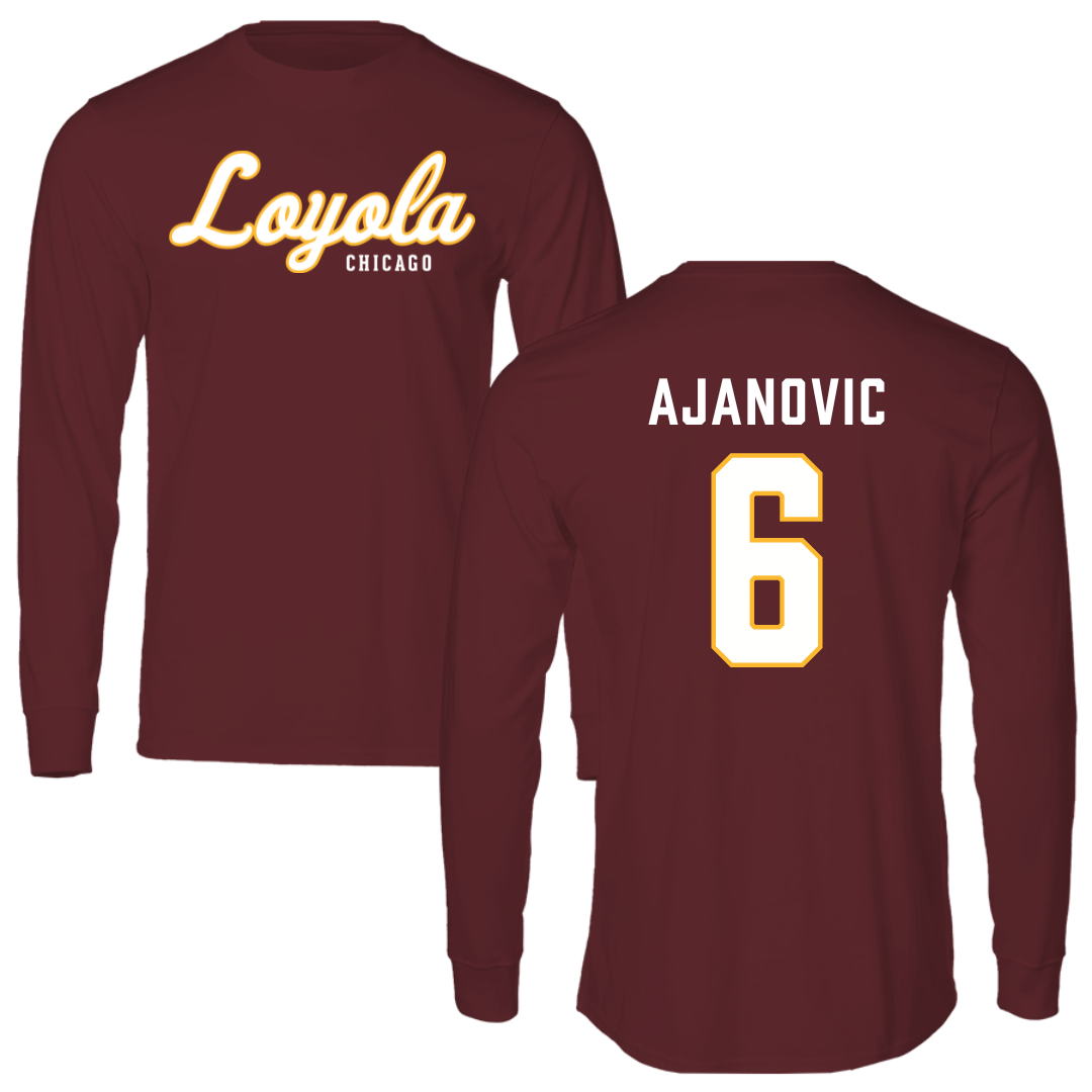 Loyola University-Chicago Volleyball Maroon Performance Long Sleeve - #6 Esma Ajanovic