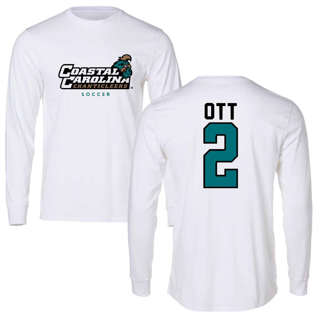 Coastal Carolina University Soccer White Long Sleeve - #2 Mathi Ott