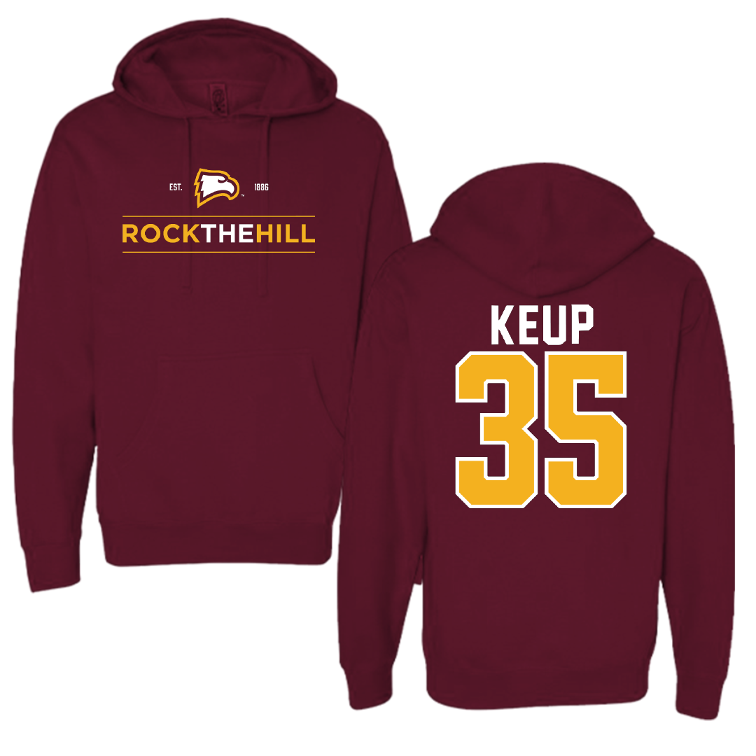 Winthrop University Baseball Garnet General Hoodie - #35 Shane Keup