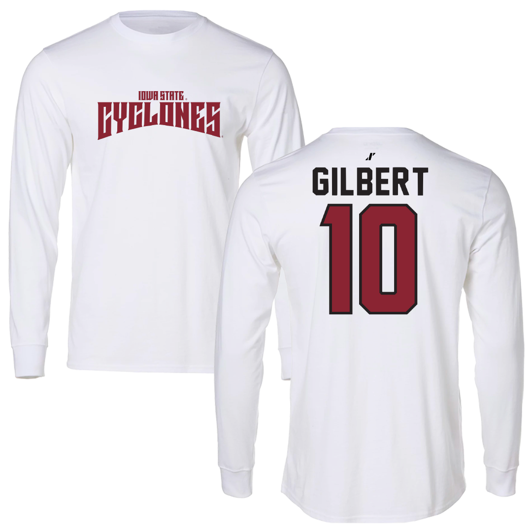 Iowa State University Basketball White Classic Performance Long Sleeve - #10 Keshon Gilbert