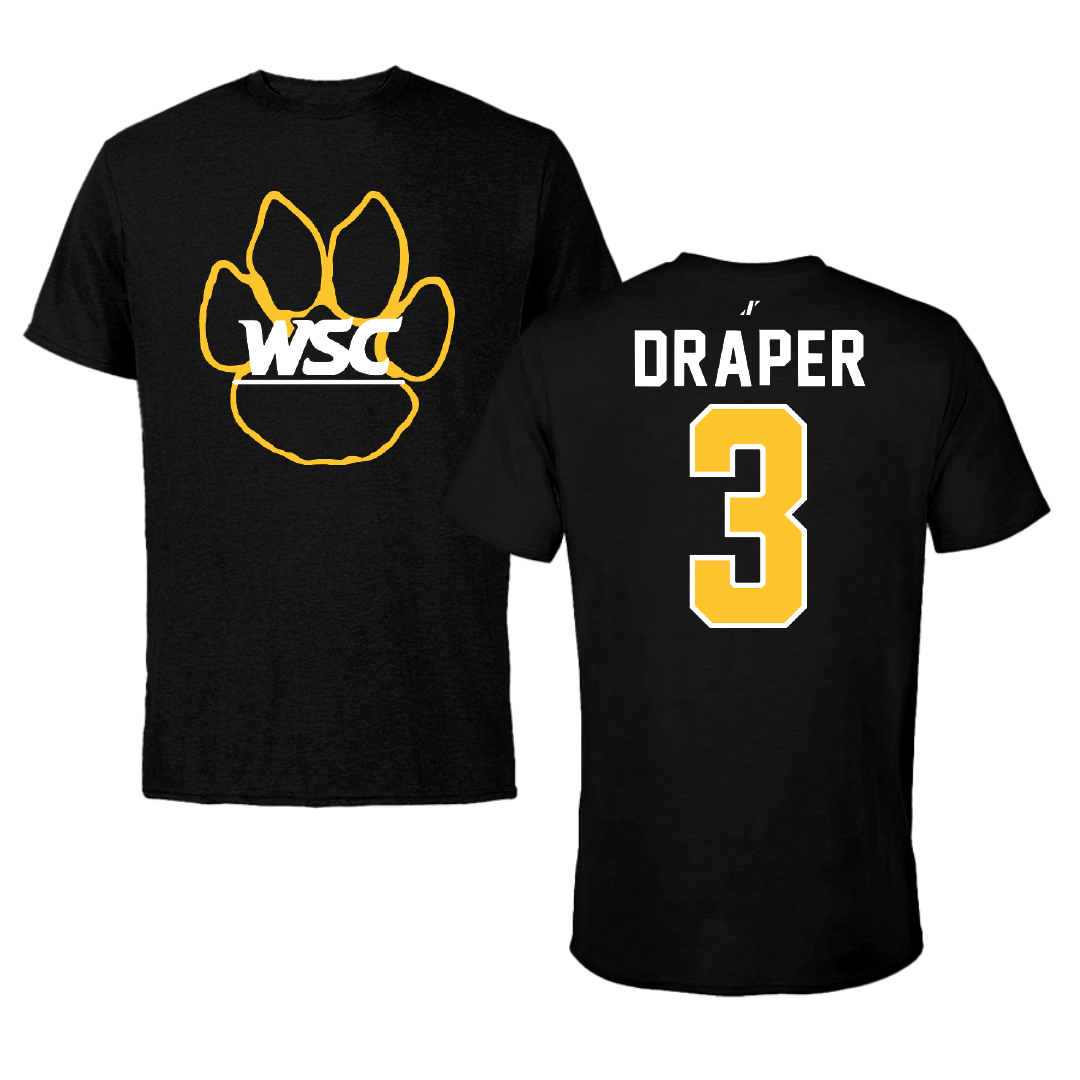 Wayne State College (Nebraska) Rugby Black Tee - #3 Trent Draper