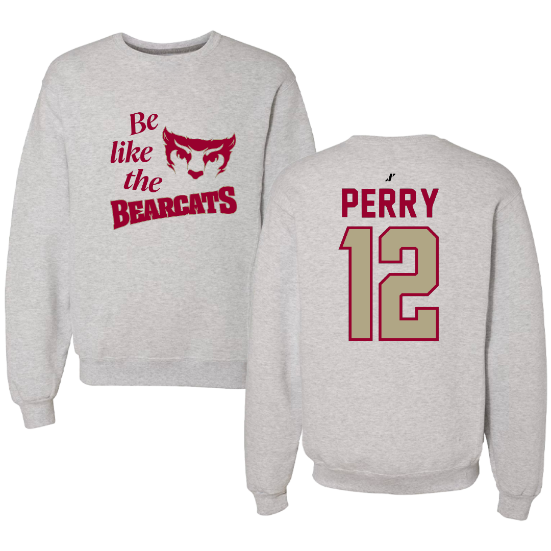 Willamette University Basketball Light Gray Be Like Us Crewneck - #12 Deacon Perry