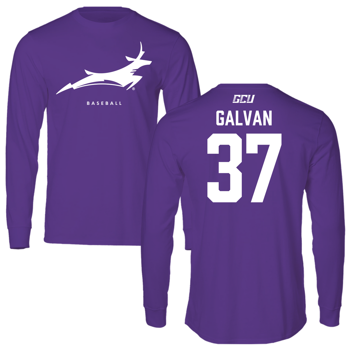 Grand Canyon University Baseball Purple Long Sleeve - #37 Marcus Galvan