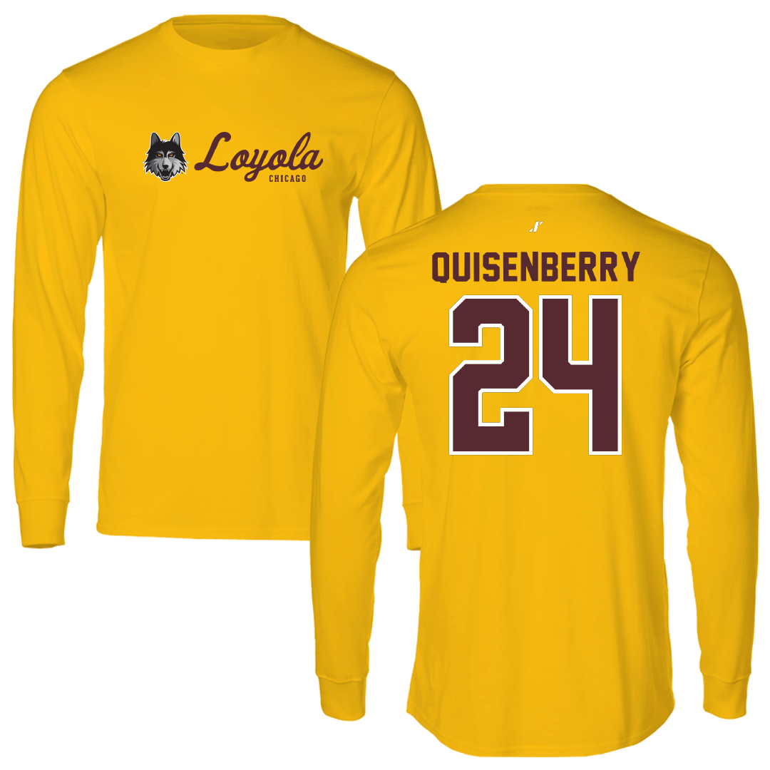 Loyola University-Chicago Soccer Gold General Performance Long Sleeve - #24 Chris Quisenberry