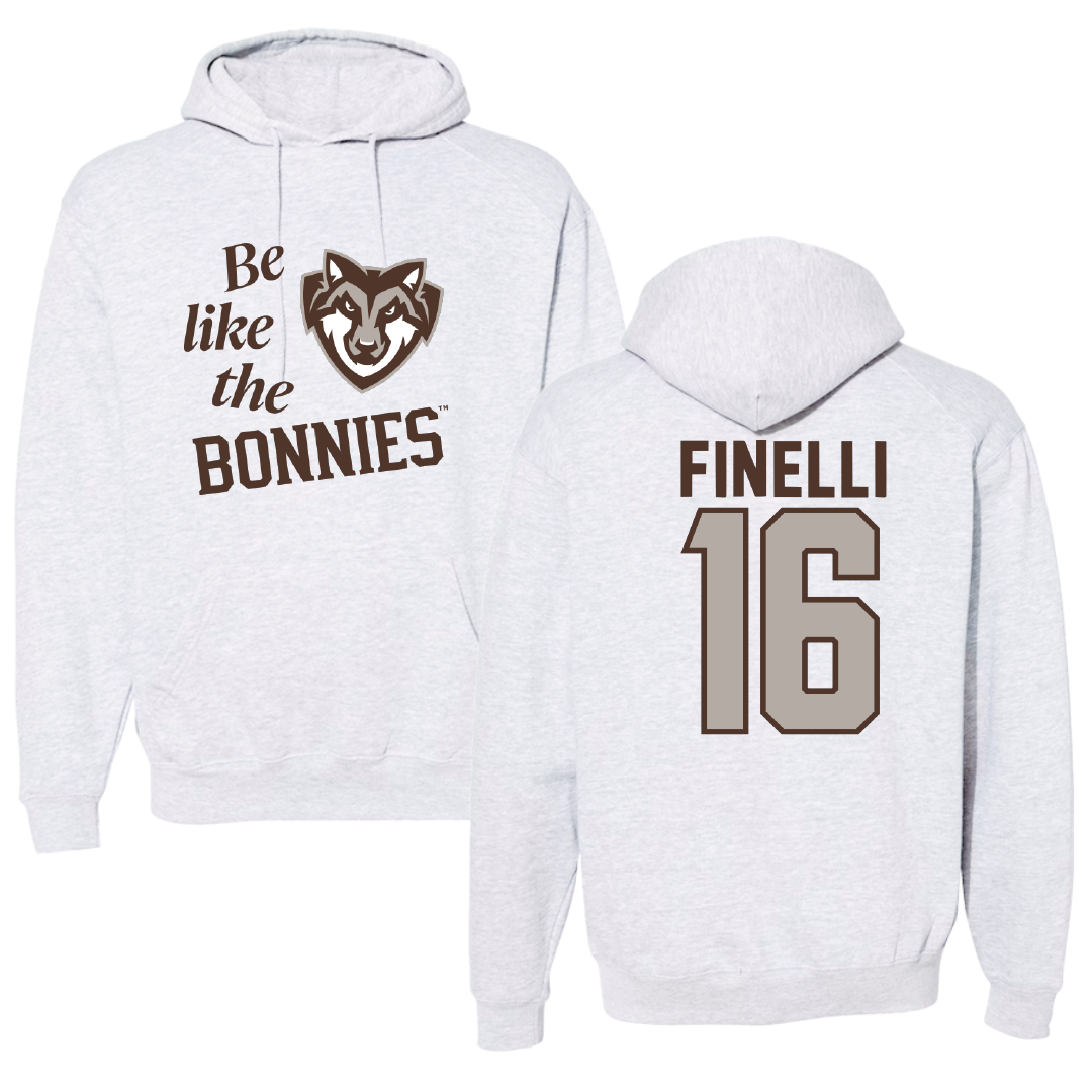 St. Bonaventure University Soccer Light Gray Be Like Us Hoodie - #16 Luc Finelli