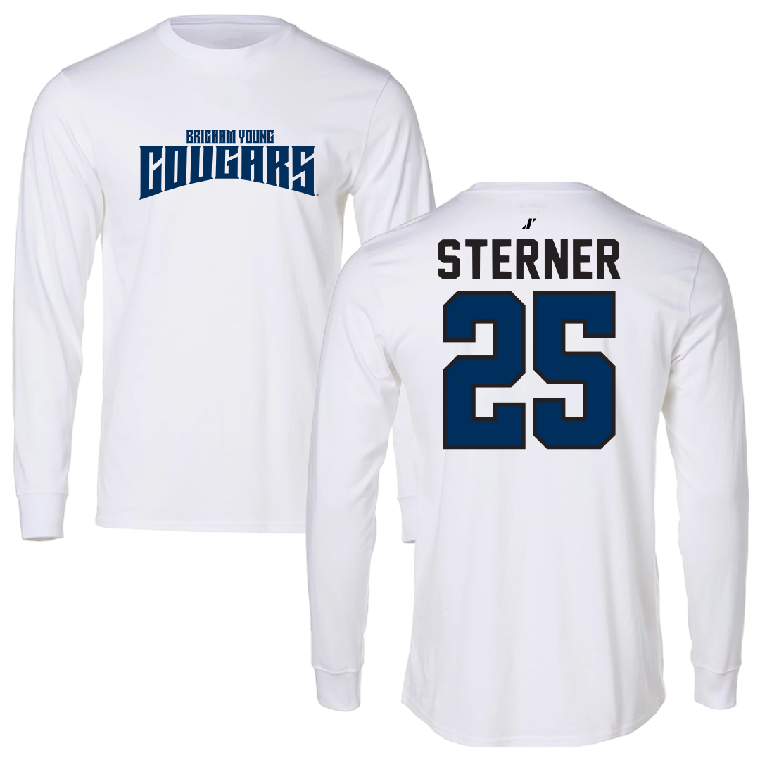 Brigham Young University Baseball White Classic Performance Long Sleeve - #25 Luke Sterner