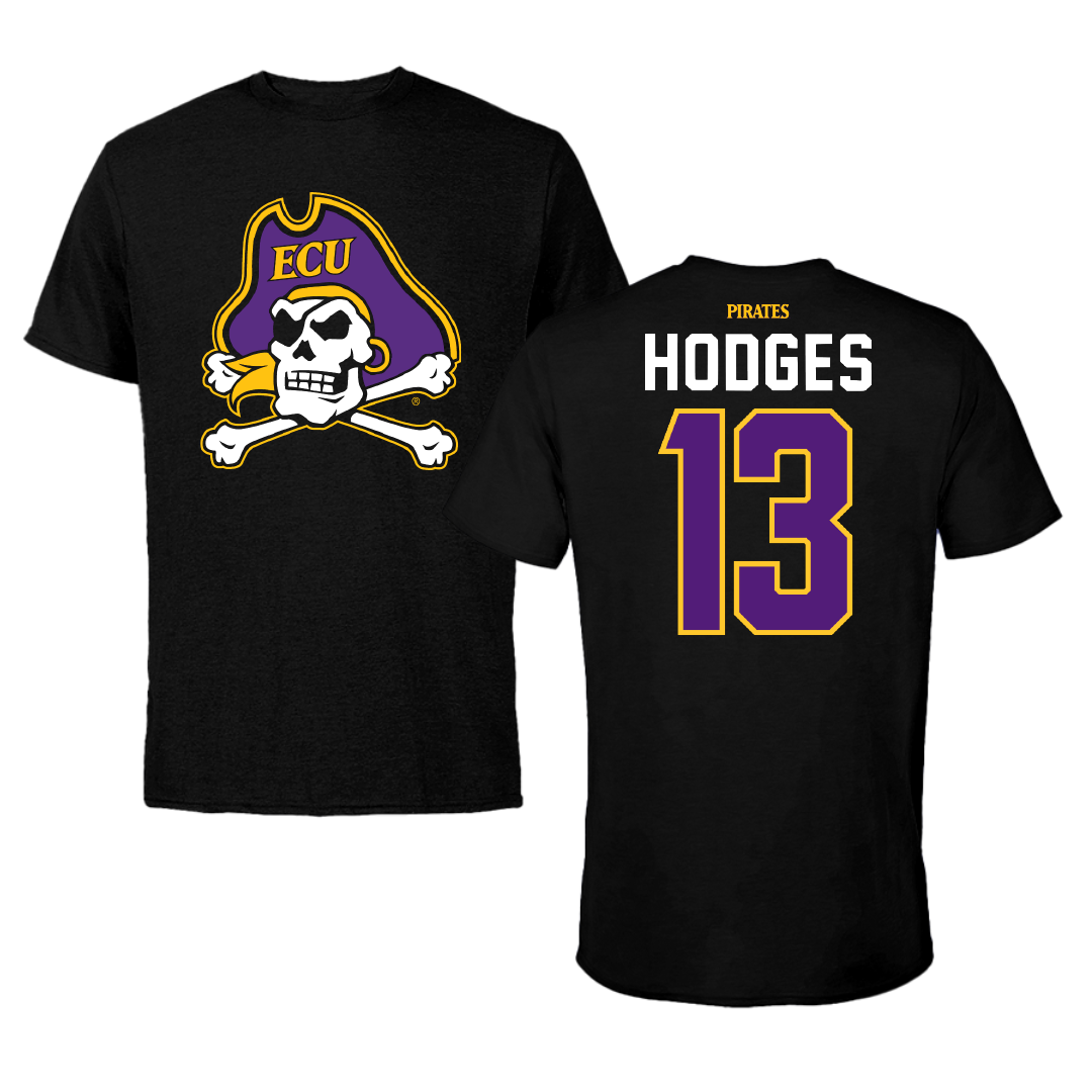 East Carolina University Baseball Black Performance Tee - #13 Charlie Hodges