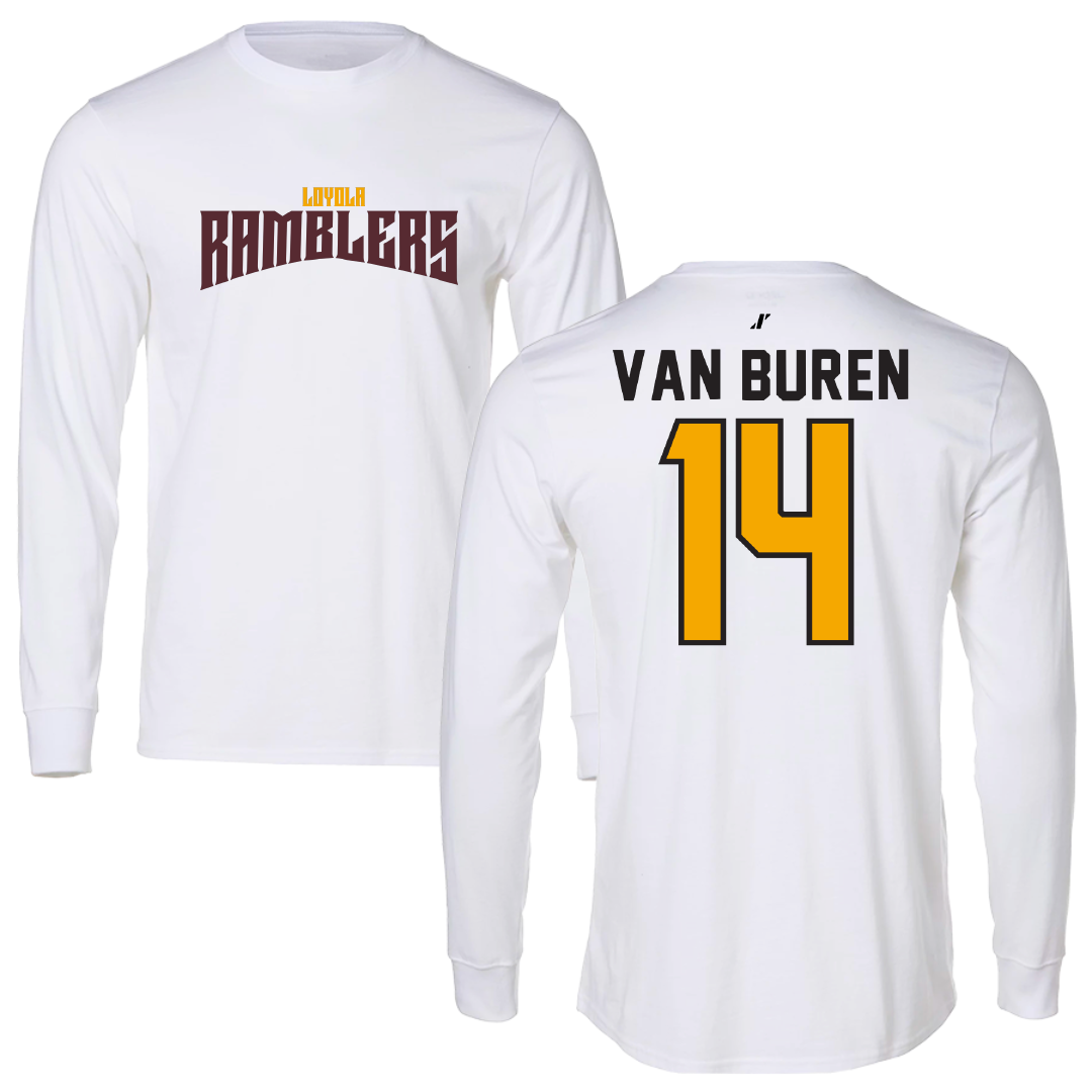 Loyola University-Chicago Volleyball White Classic Long Sleeve - #14 Parker Van Buren