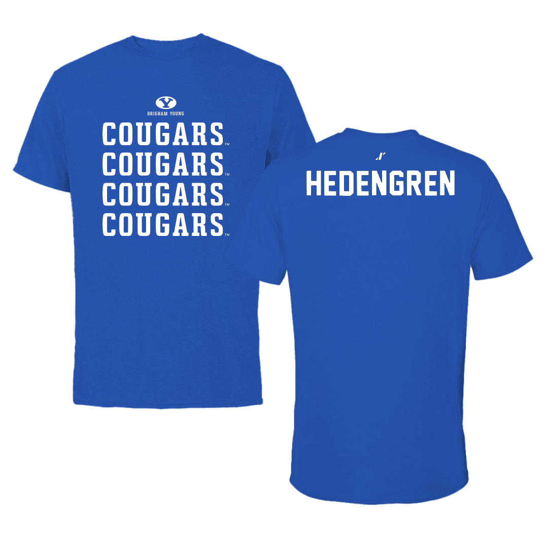 Brigham Young University TF and XC Blue General Performance Tee - Isaac Hedengren