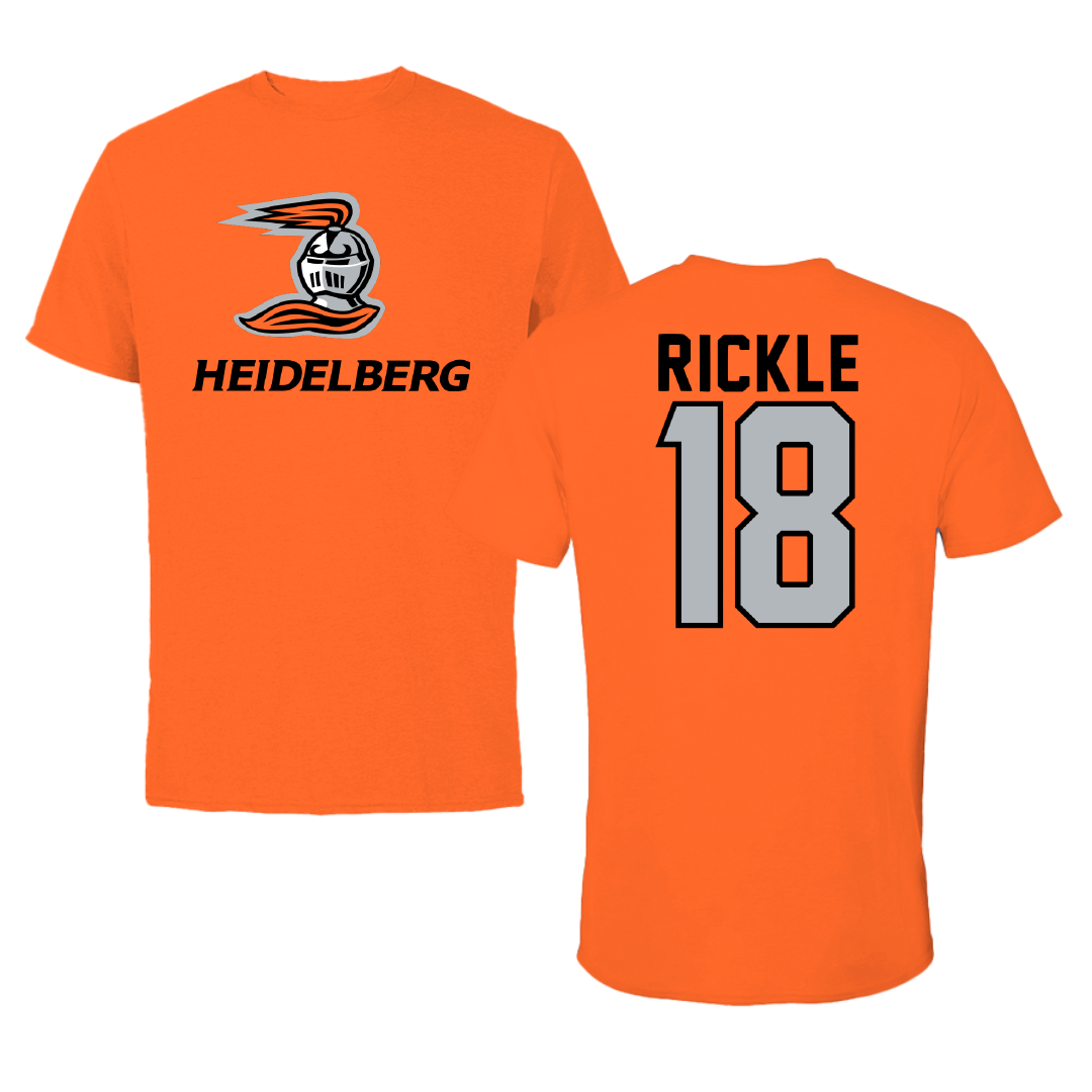 Heidelberg University Football Orange Performance Tee - #18 Lance Rickle
