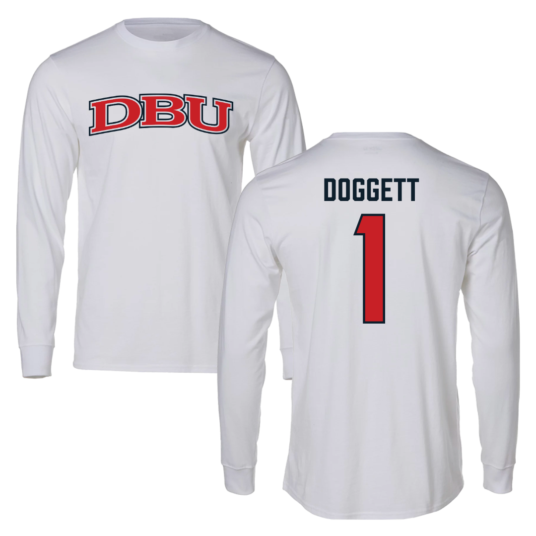 Dallas Baptist University Volleyball White Performance Long Sleeve - #1 Daylee Doggett