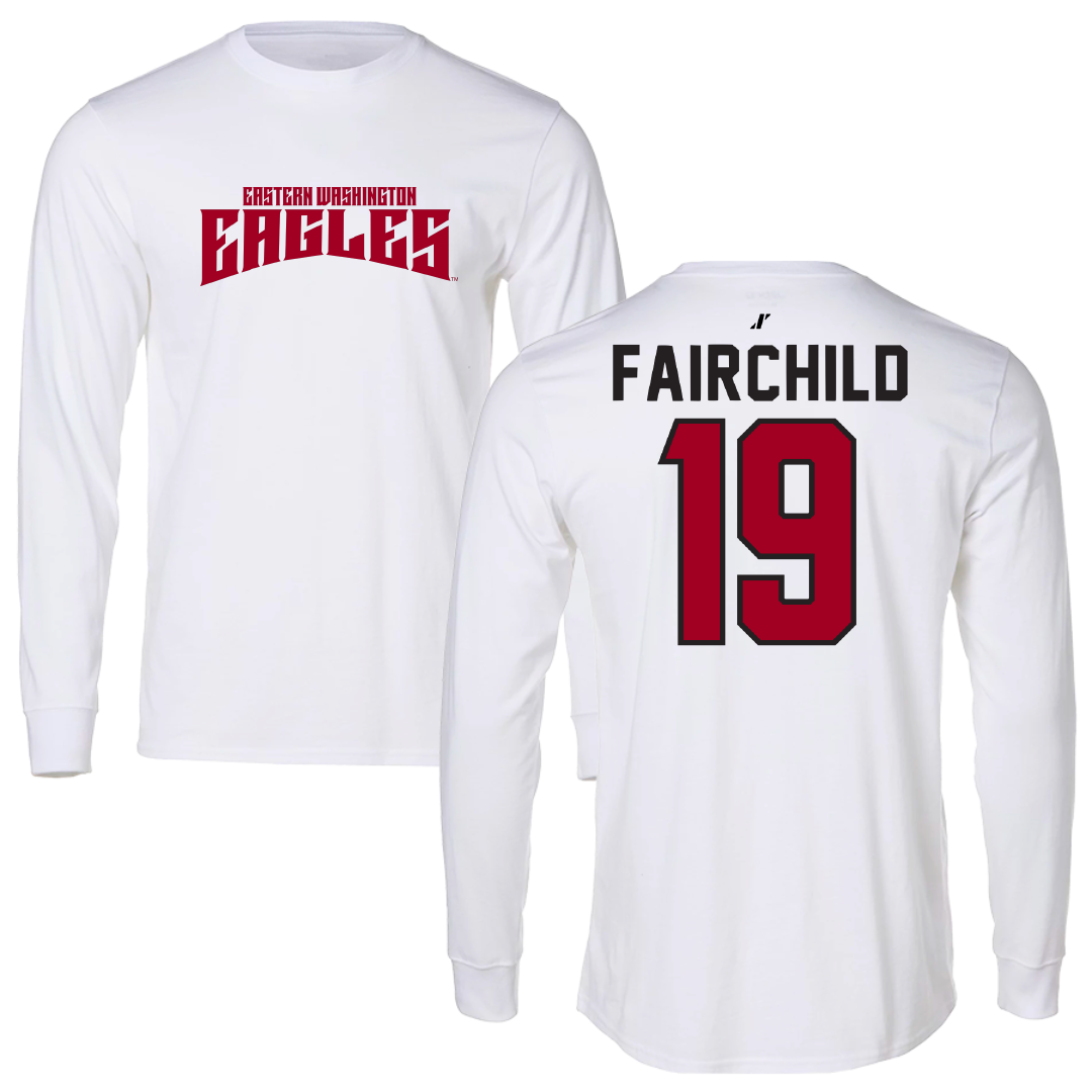 Eastern Washington University Soccer White Classic Performance Long Sleeve - #19 Chloe Fairchild