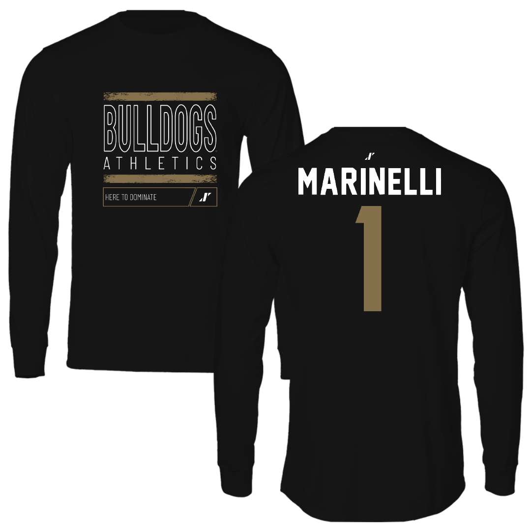 Bryant University Soccer Black Dominate Performance Long Sleeve - #1 Luca Marinelli