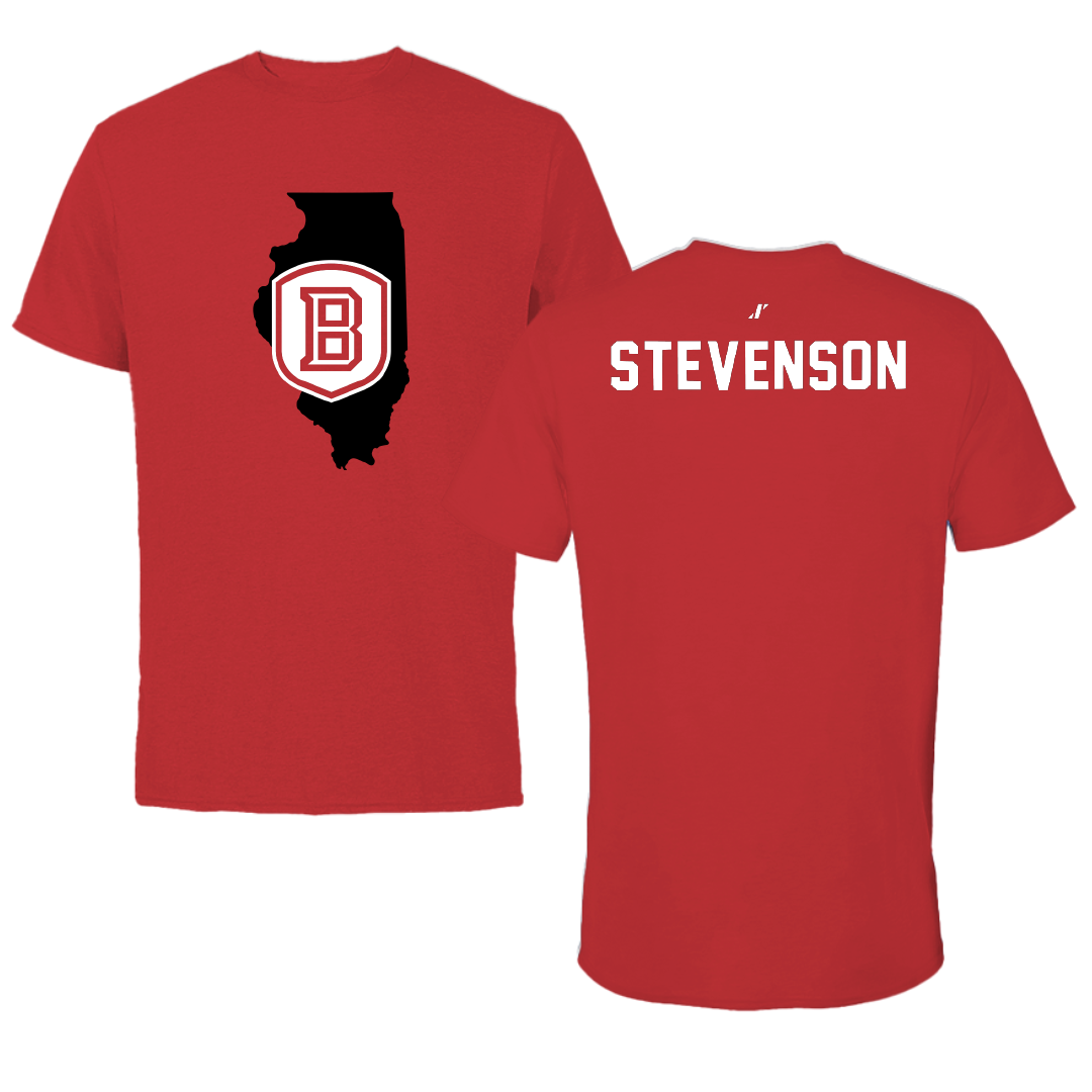 Bradley University Golf Red State Performance Tee - Carter Stevenson