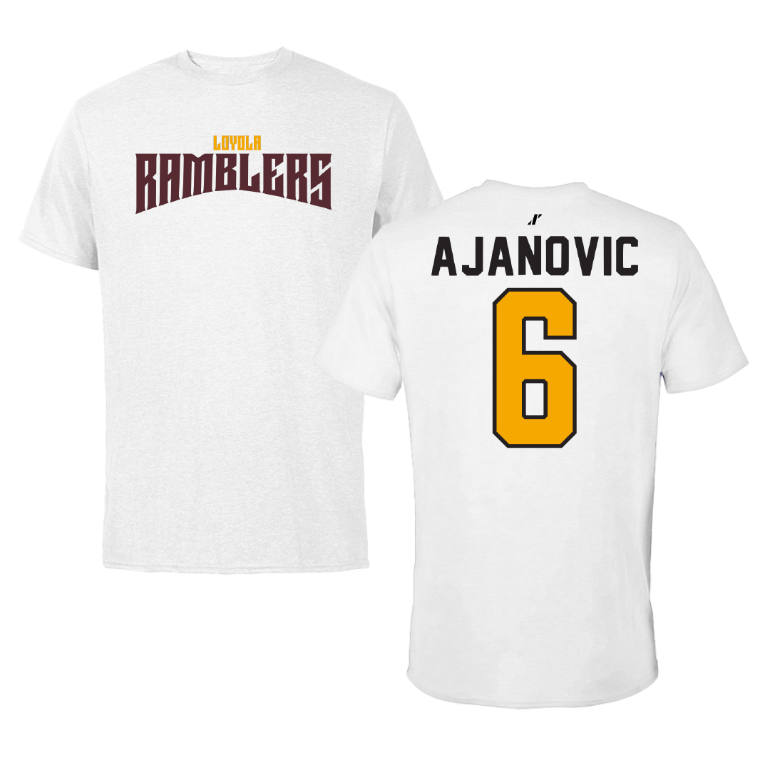 Loyola University-Chicago Volleyball White Classic Performance Tee - #6 Esma Ajanovic
