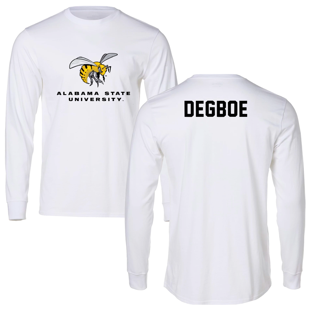 Alabama State University TF and XC White Block Long Sleeve - Angelique Degboe