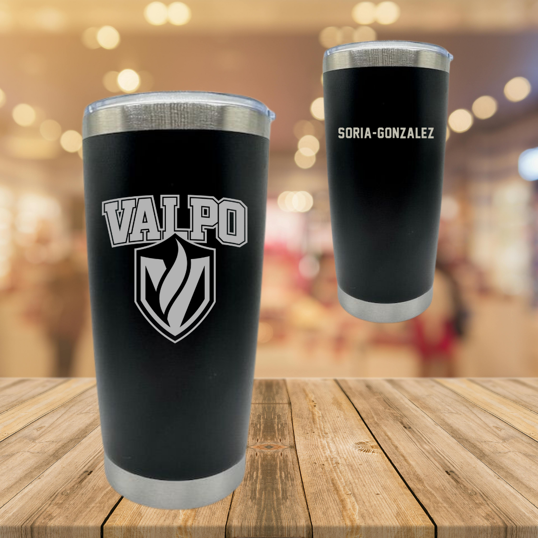 Valparaiso University Swimming & Diving Black Stainless Steel Tumbler - Jasmine Soria-Gonzalez