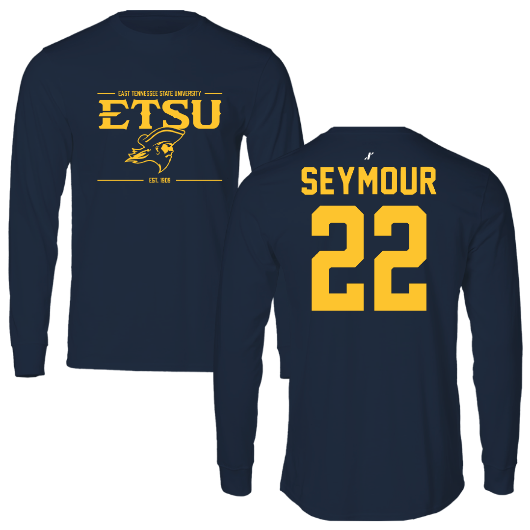 East Tennessee State University Basketball Navy General Performance Long Sleeve - #22 Jaden Seymour
