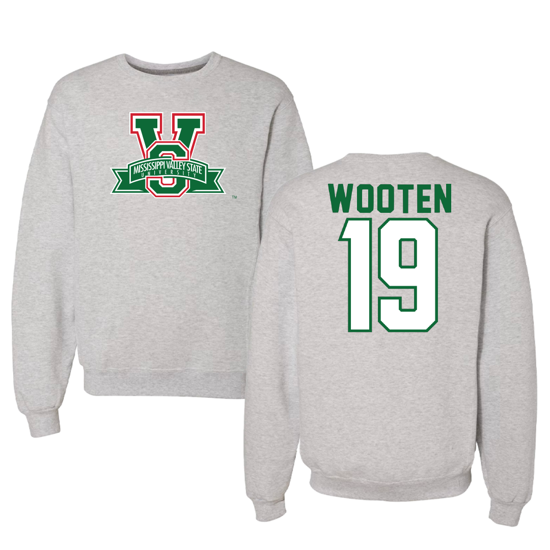 Mississippi Valley State University Volleyball Gray Crewneck - #19 Taylor Wooten