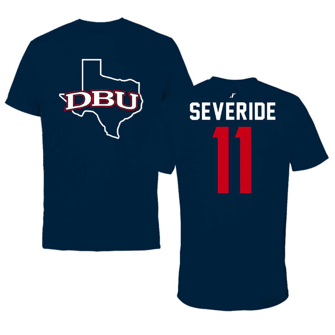 Dallas Baptist University Soccer Navy State Performance Tee - #11 Annie Severide