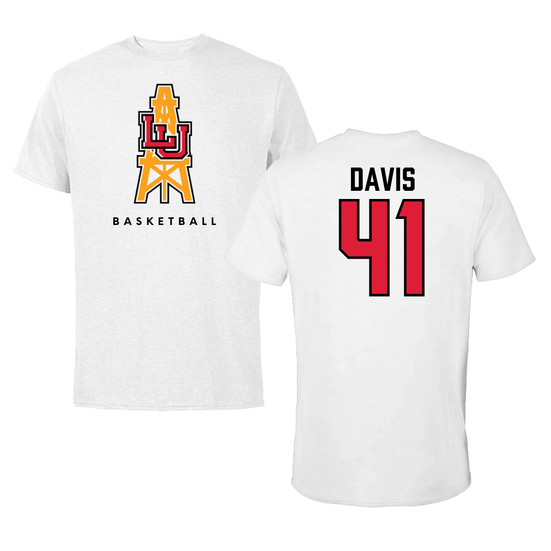 Lamar University Basketball White Performance Tee - #41 Akasha Davis