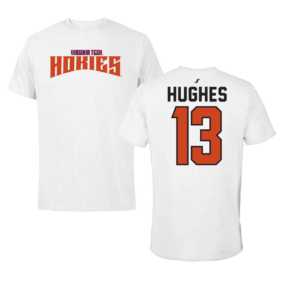 Virginia Tech Baseball White Classic Performance Tee - #13 Treyson Hughes