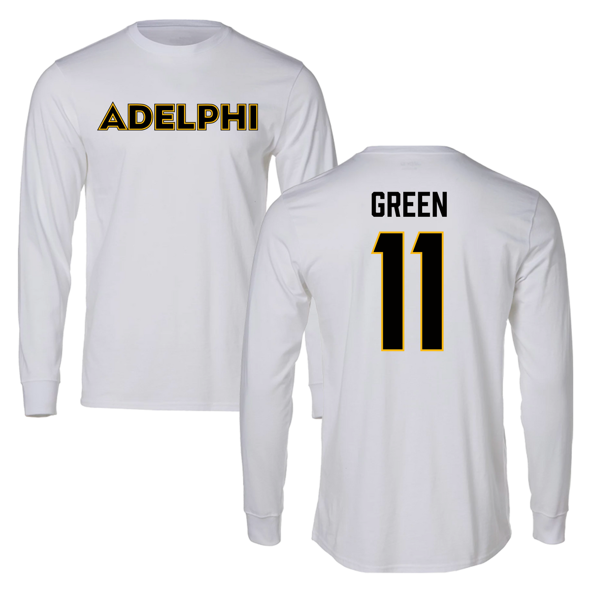 Adelphi University Lacrosse White Long Sleeve - #11 Aidan Green