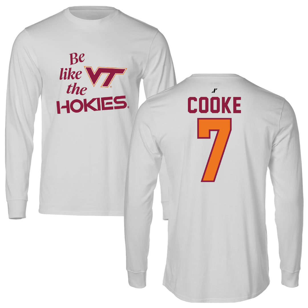 Virginia Tech Baseball Light Gray Be Like Us Long Sleeve - #7 Henry Cooke