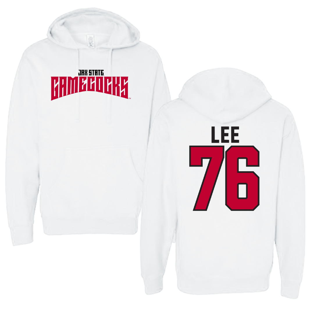 Jacksonville State University Football White Classics Hoodie - #76 Marvin Lee