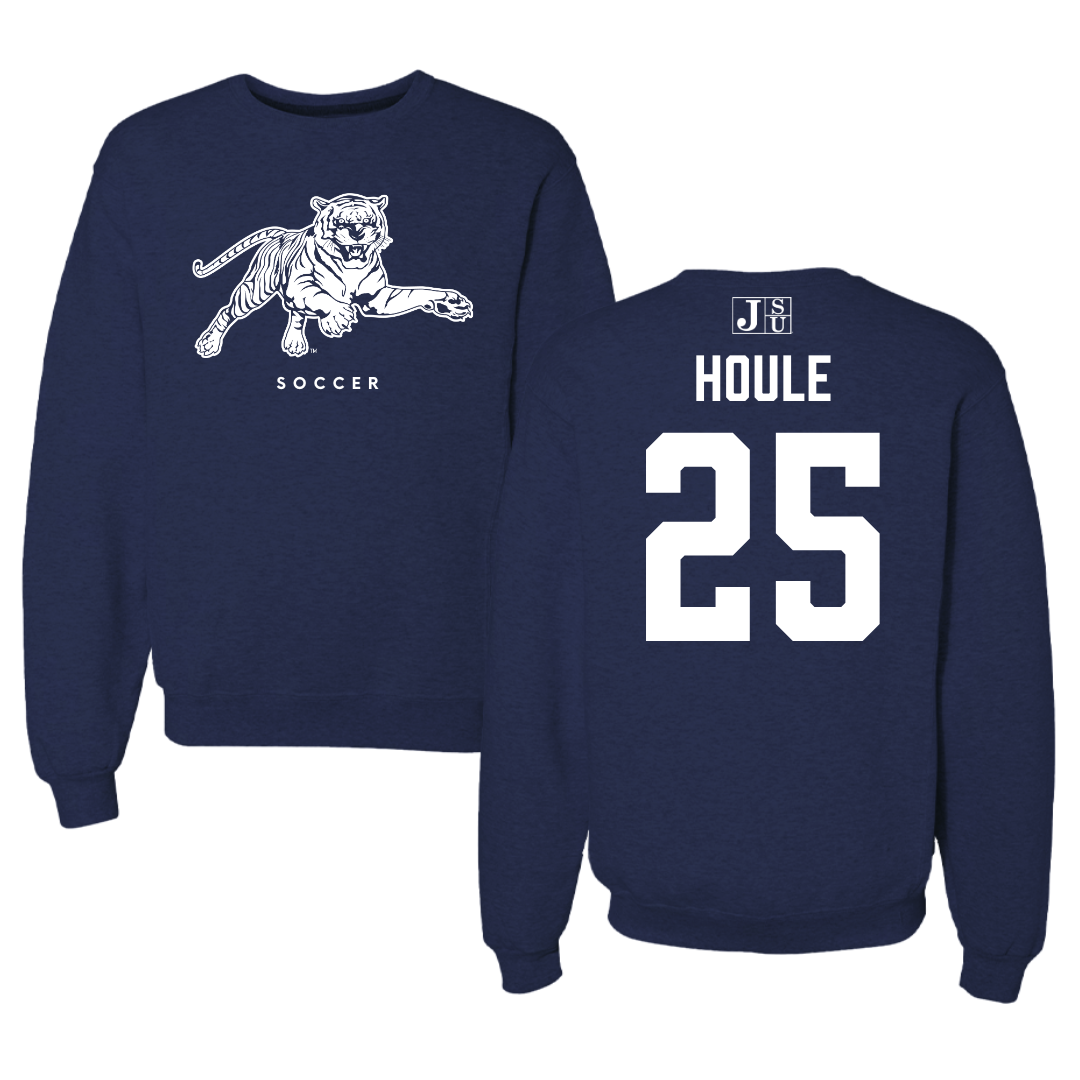 Jackson State University Soccer Navy Crewneck - #25 Olla Houle