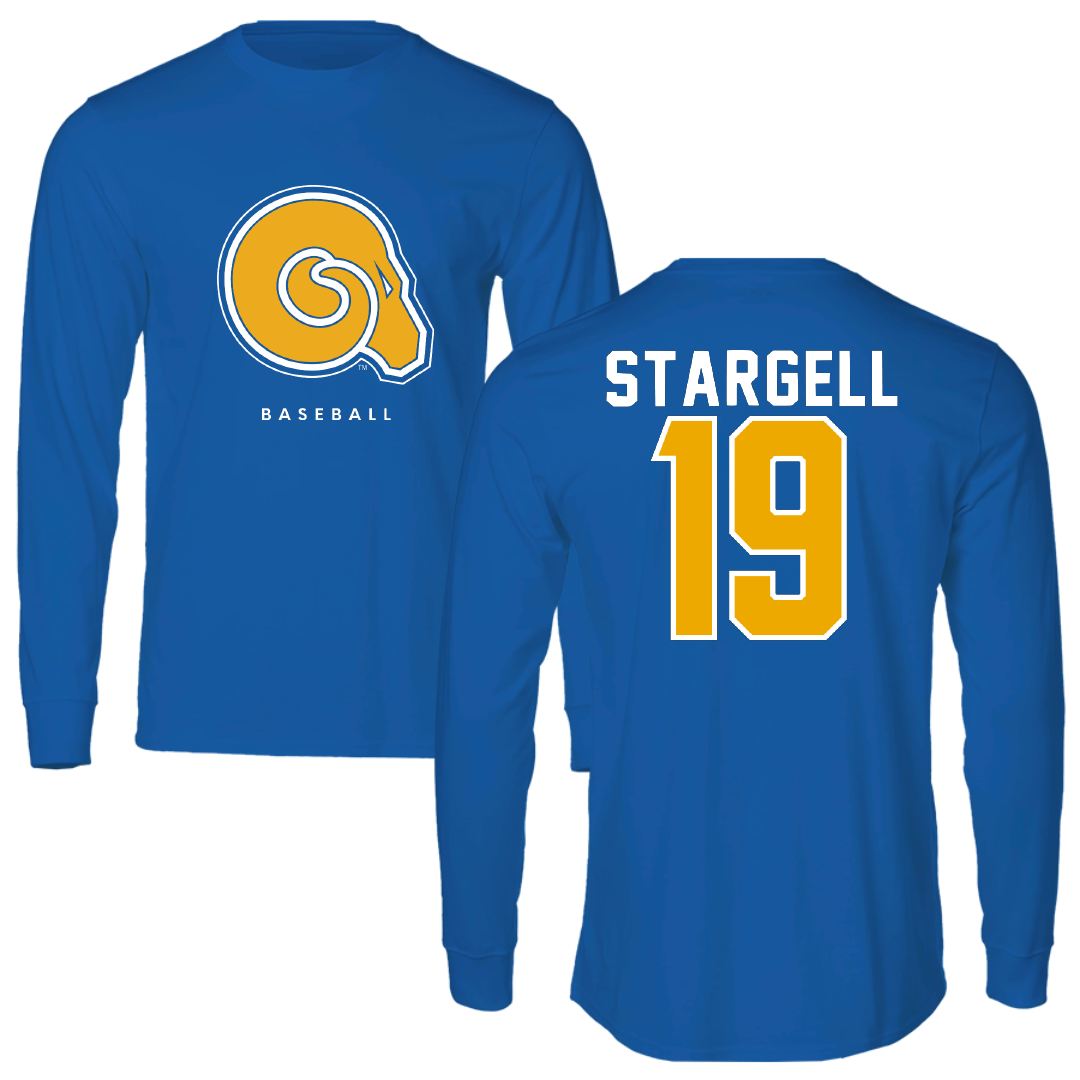 Albany State University Baseball Blue Long Sleeve - #19 Seth Stargell