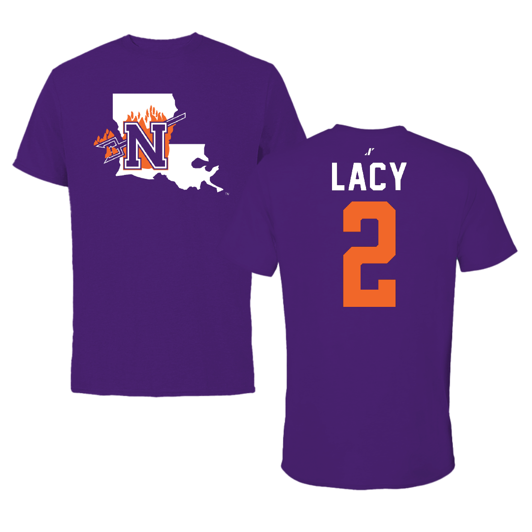 Northwestern State University Football Purple State Performance Tee - #2 Kennieth Lacy