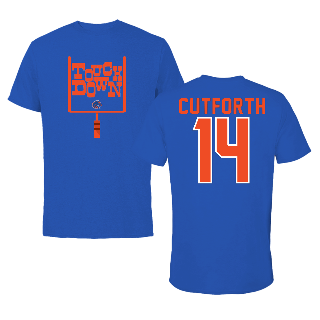 Boise State University Football Blue Touchdown Tee - #14 Max Cutforth