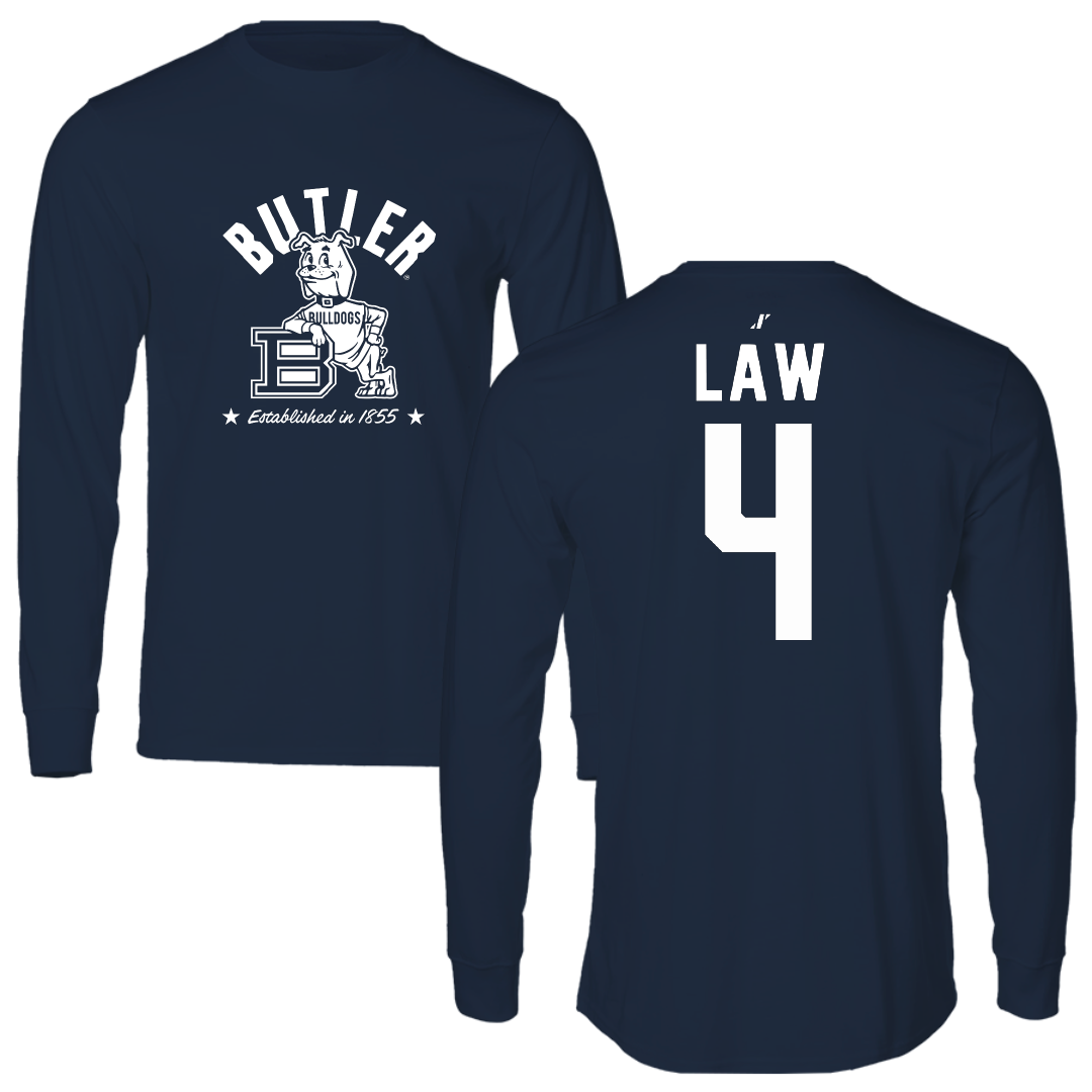 Butler University Softball Navy General Long Sleeve - #4 Paxton Law