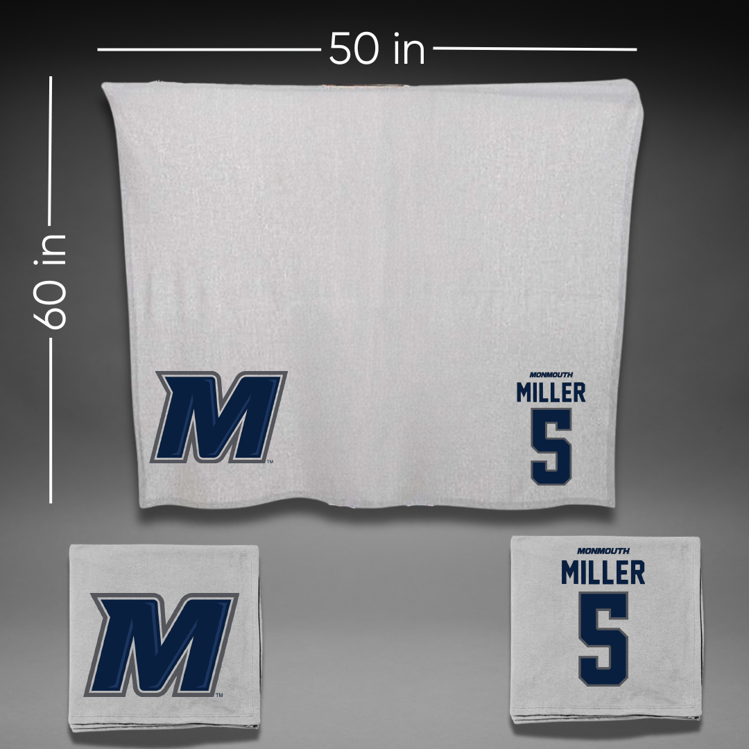 Monmouth University Basketball Gray Blanket - #5 Corey Miller