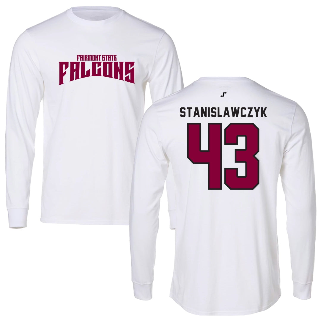 Fairmont State University Football White Classic Performance Long Sleeve - #43 Jack Stanislawczyk