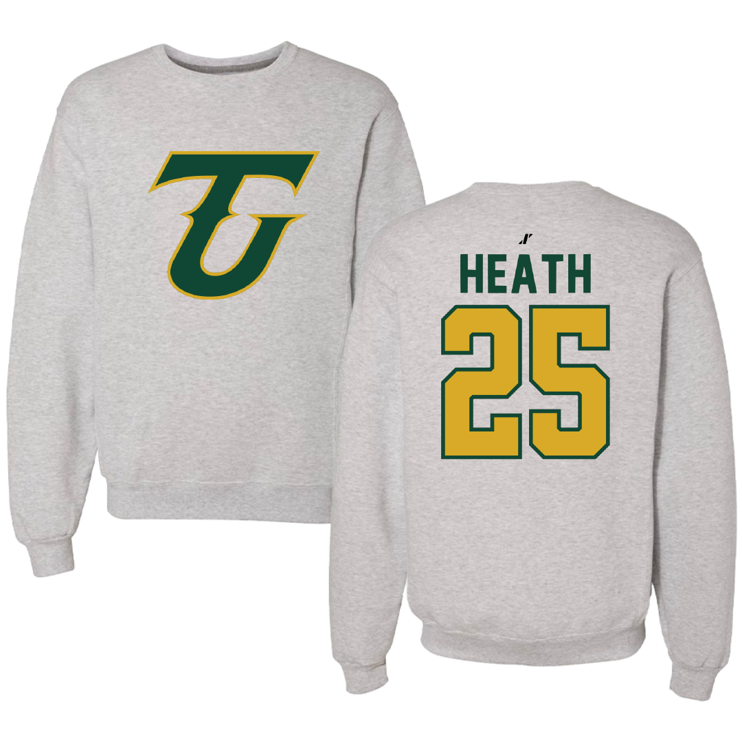 Tiffin University Lacrosse Light Gray Crewneck - #25 Andrew Heath