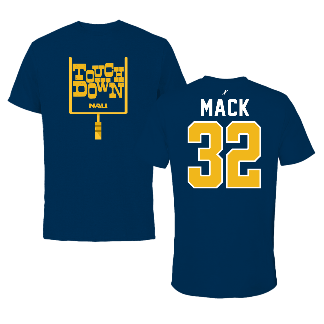 Northern Arizona University Football Navy Touchdown Tee - #32 Jaden Mack