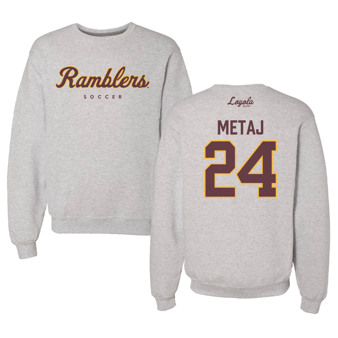Loyola University-Chicago Soccer Gray Crewneck - #24 Ava Metaj