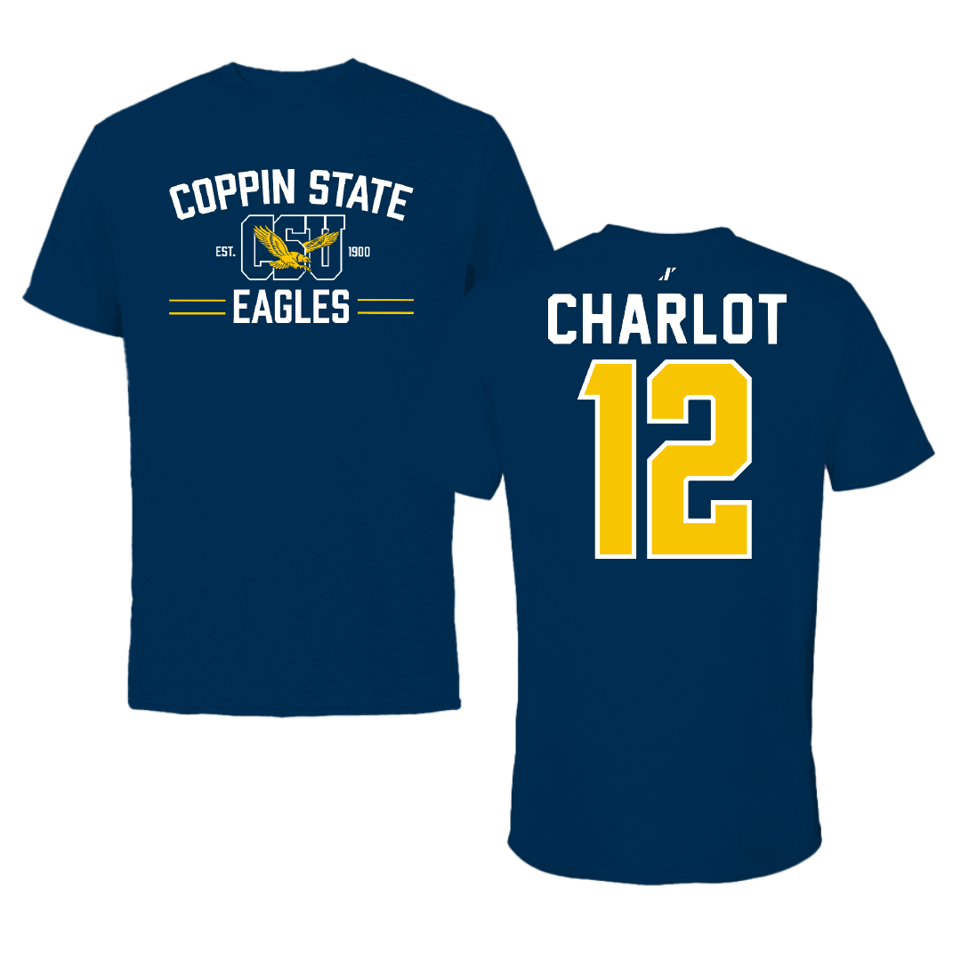 Coppin State University Baseball Navy General Performance Tee - #12 Elijah Charlot