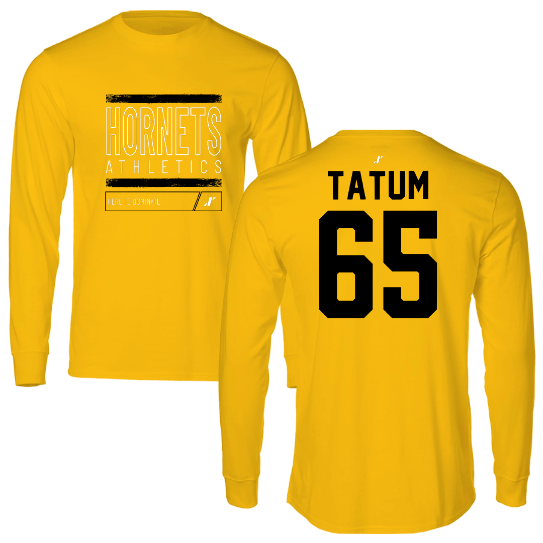 Alabama State University Football Gold Dominate Performance Long Sleeve - #65 Jvyon Tatum