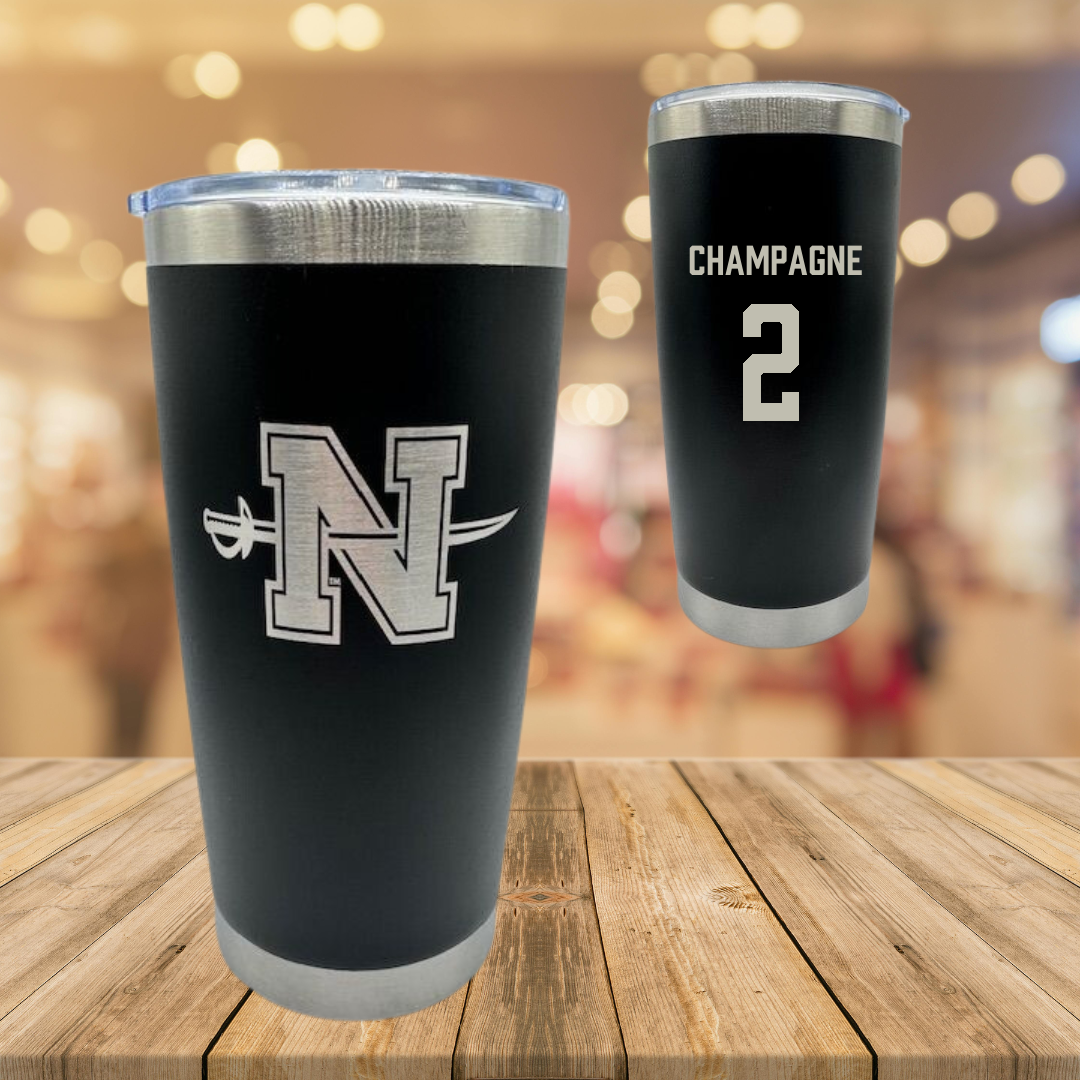 Nicholls State University Softball Black Stainless Steel Tumbler - #2 Mckenzie Champagne