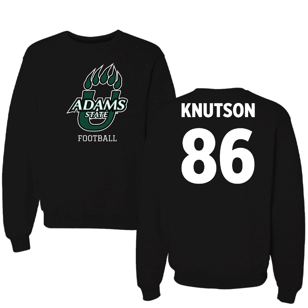 Adams State University Football Black State Crewneck - #86 Kelin Knutson