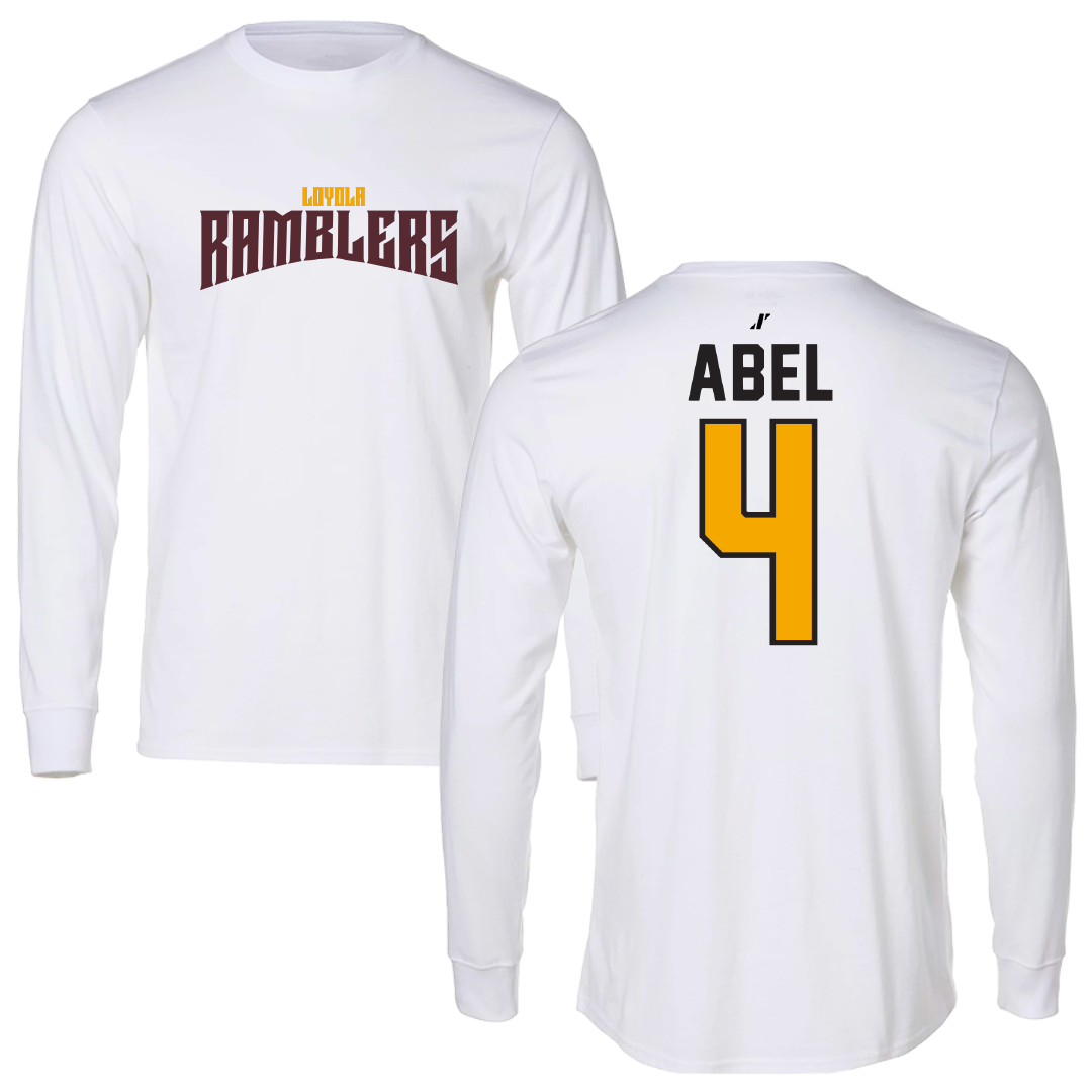 Loyola University-Chicago Soccer White Classic Long Sleeve - #4 Alaina Abel