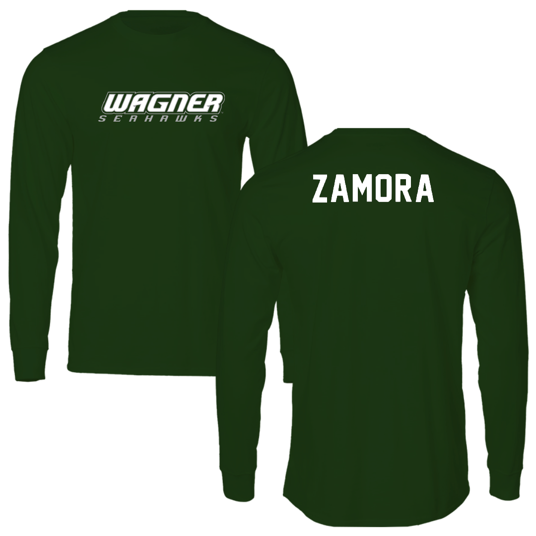Wagner College Swimming & Diving Forest Green Performance Long Sleeve - Ryan Zamora