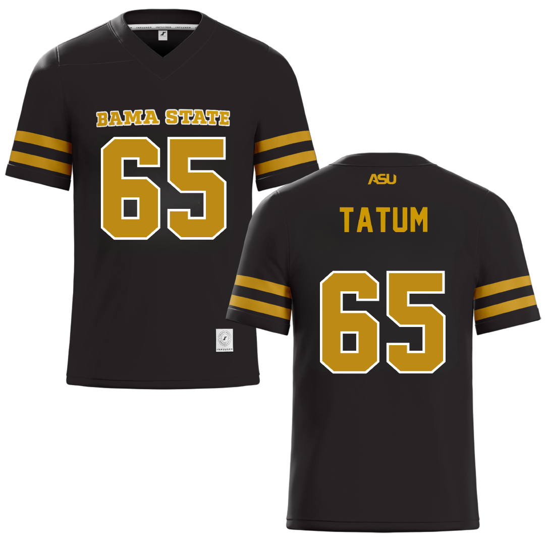 Alabama State University Black Football Jersey - #65 Jvyon Tatum