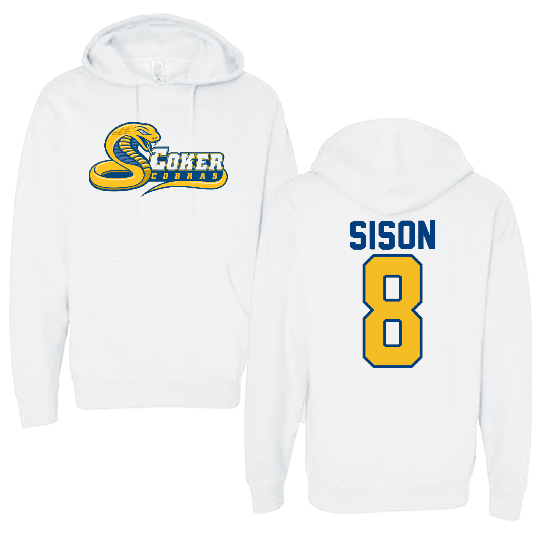 Coker University Acrobatics & Tumbling White Hoodie - #8 Olivia Sison